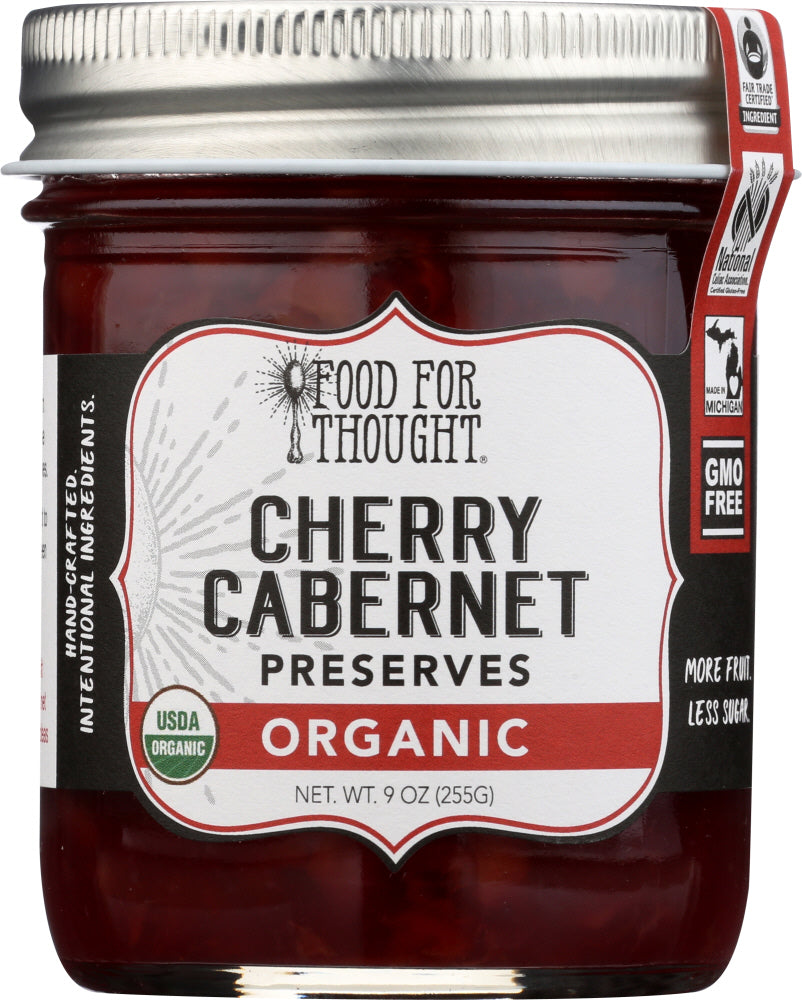 FOOD FOR THOUGHT: Organic Cherry Cabernet Preserves, 9 oz