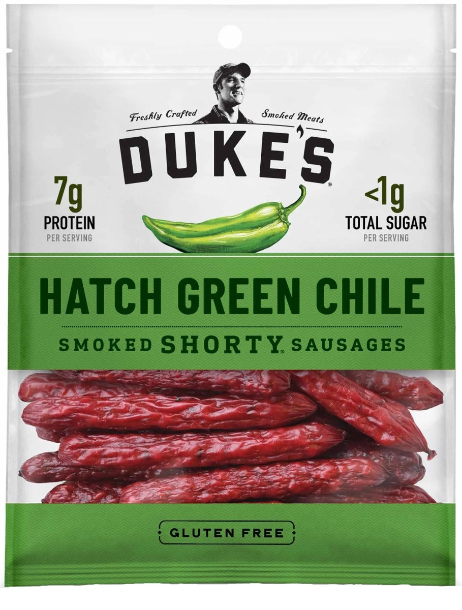 DUKES: Hatch Green Chile Shorty Smoked Sausage, 5 oz