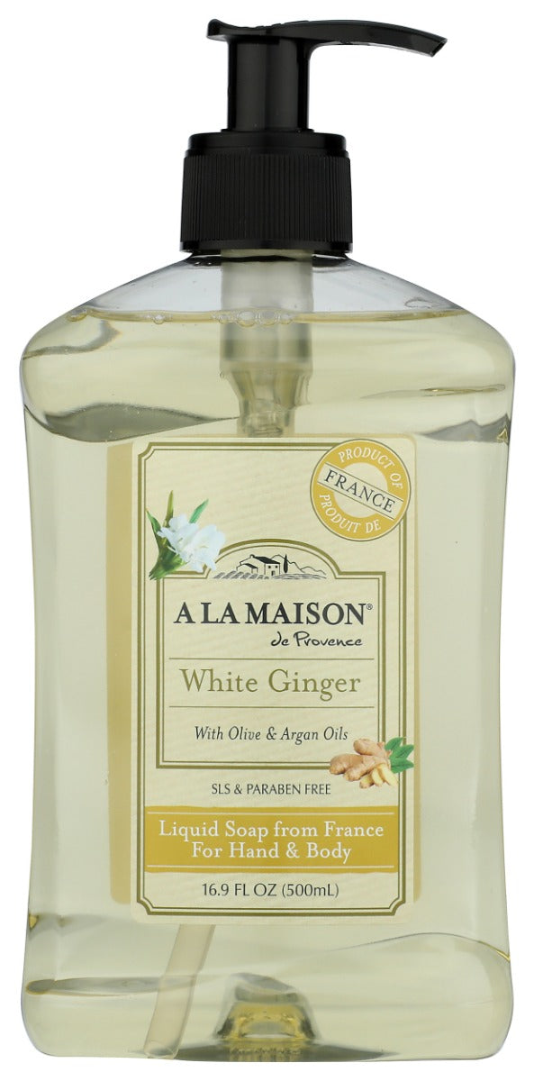 A LA MAISON: White Ginger Liquid Hand and Body Soap, 16.9 fo
