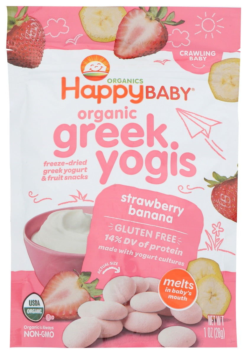 HAPPY BABY: Yogi Greek Yogurt Strawberry Ban Org, 1 OZ
