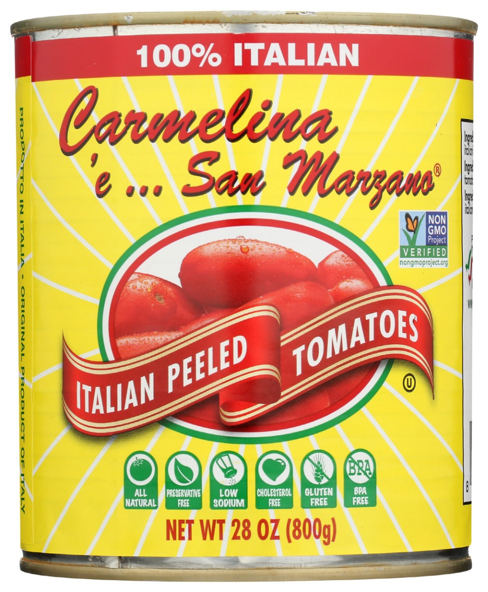 CARMELINA E SAN MARZANO: Italian Whole Peeled Tomatoes in Puree, 28 oz