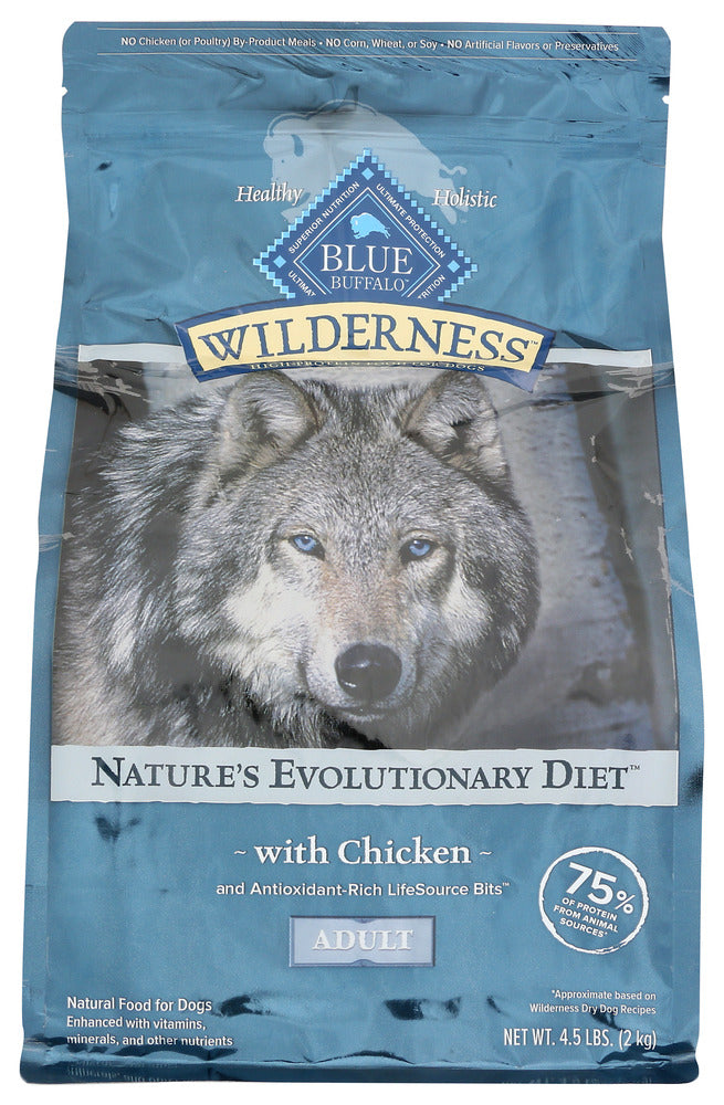 BLUE BUFFALO: Dog Food Wldrnss Adlt Chkn, 4.5 LB