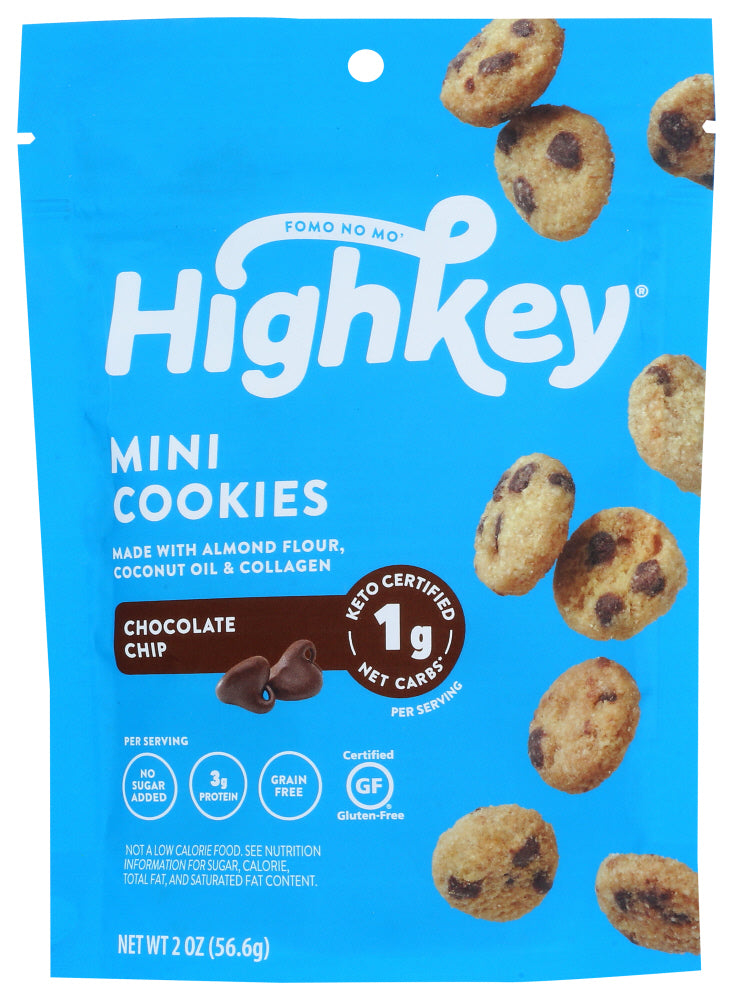 HIGH KEY SNACKS: Mini Cookies Chocolate Chip, 2 oz