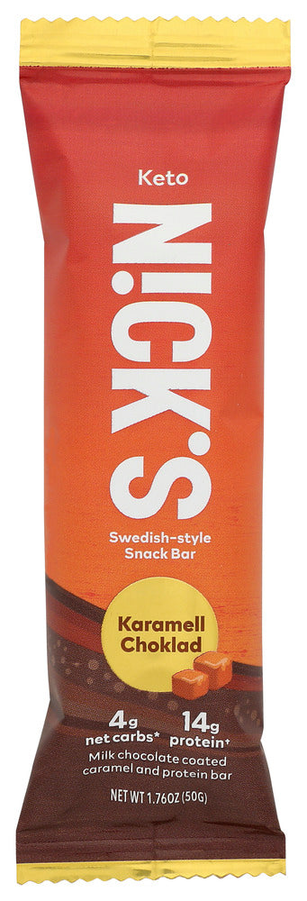 N!CKS: Karamel Choklad Keto Swedish Style Snack Bar, 1.76 oz