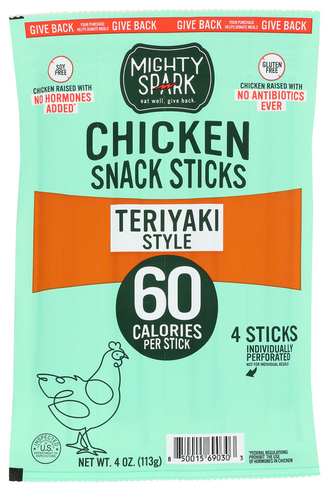 MIGHTY SPARK: Teriyaki Style Chicken Snack Sticks, 4 oz