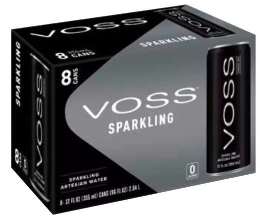VOSS: Sparkling Artesian Water 8Pk, 96 fo