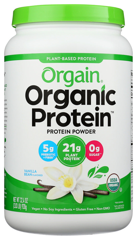 ORGAIN: Organic Protein Plant Based Powder Sweet Vanilla Bean, 2.03 lb