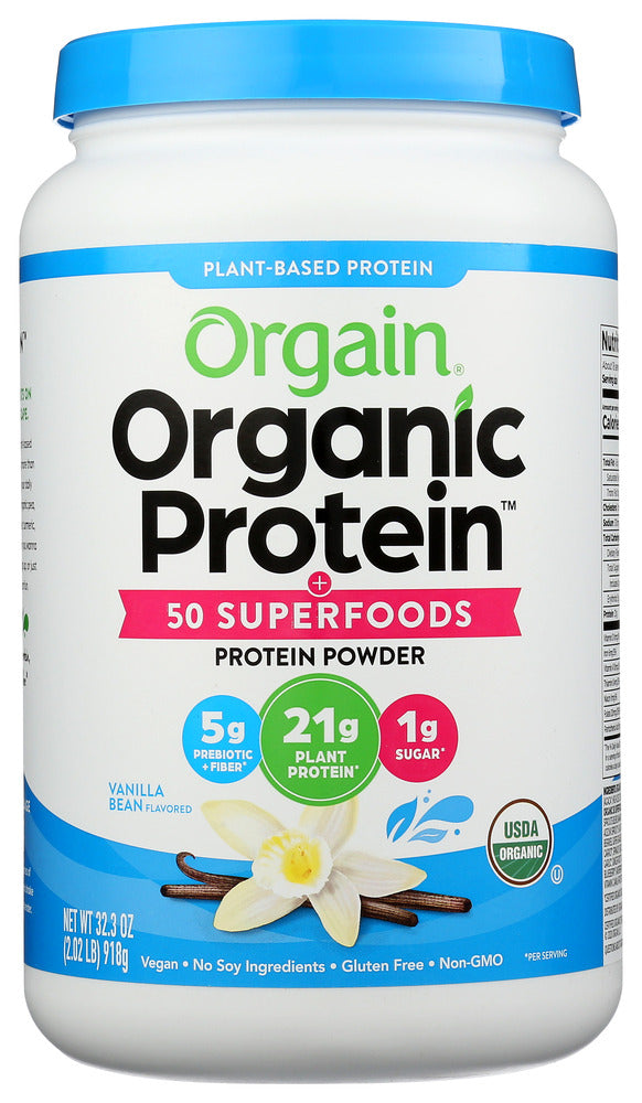 ORGAIN: Organic Protein & Superfoods Vanilla Bean Powder, 2.02 lb
