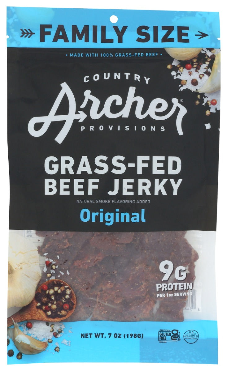 COUNTRY ARCHER: Original Grass Fed Beef Jerky, 7 oz