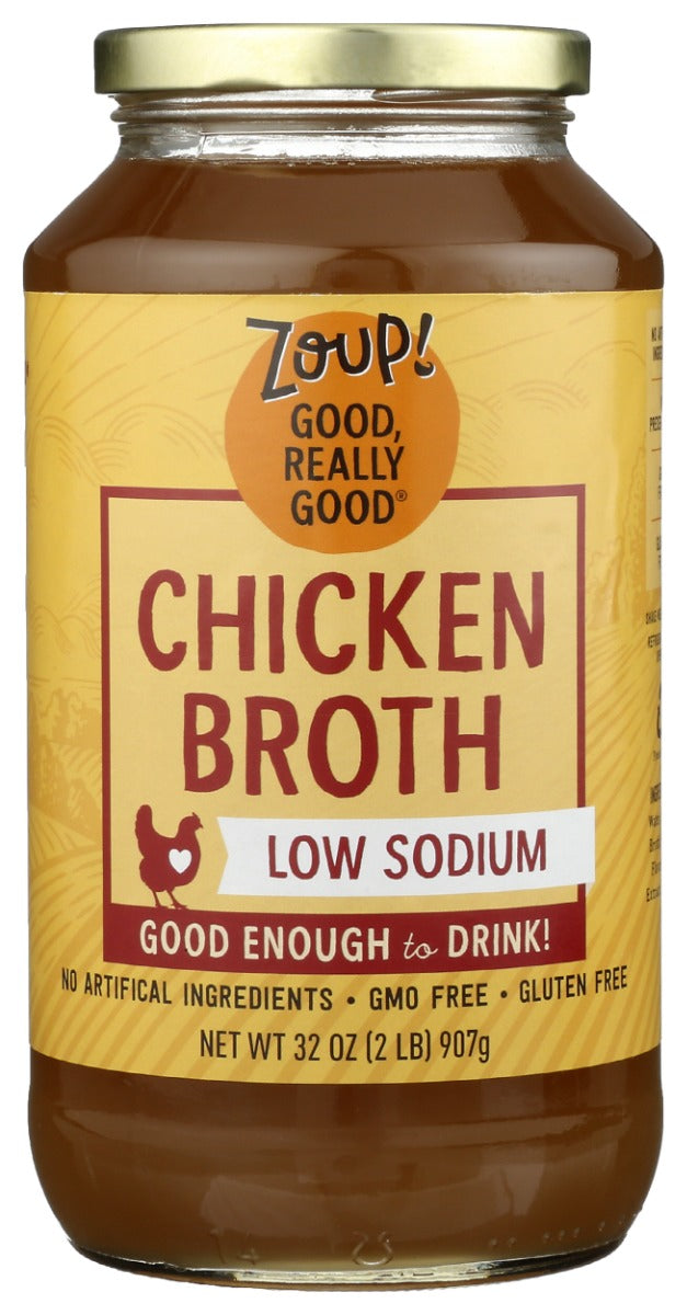 ZOUP GOOD REALLY: Low Sodium Chicken Broth, 32 oz