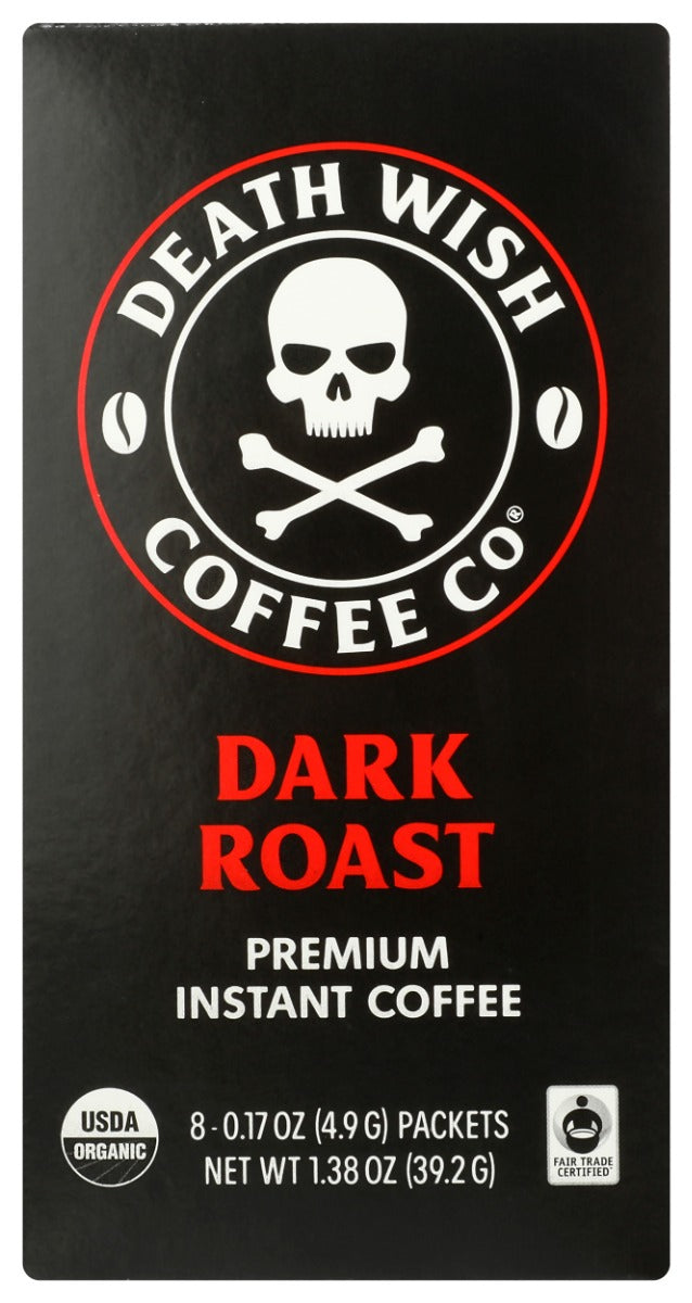 DEATH WISH COFFEE: Dark Roast Instant Coffee, 8 ea