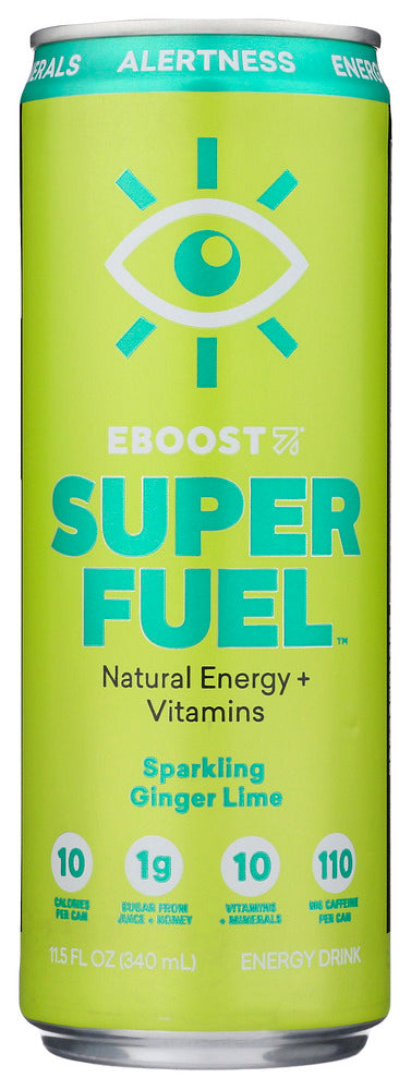 EBOOST: Super Fuel Natural Energy Plus Vitamins Ginger Lime, 12 oz