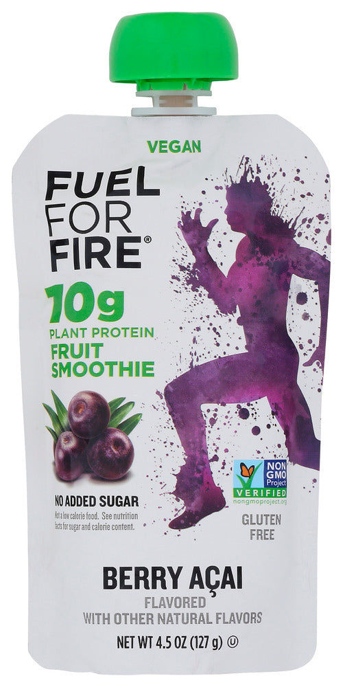 FUEL FOR FIRE: Berry Acai Plant Protein Fruit Smoothie, 4.5 oz
