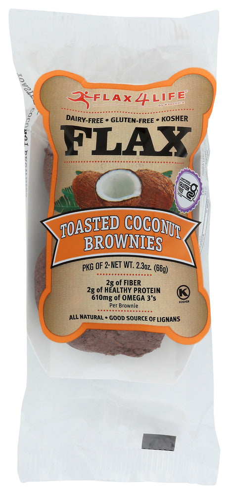 FLAX4LIFE: Singe Serve Toasted Coconut Brownies MIni Muffins, 2.30 oz
