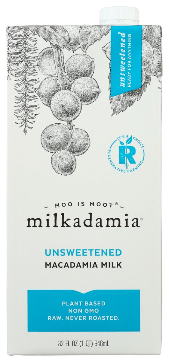 MILKADAMIA: Unsweetened Macadamia Milk, 32 fl oz