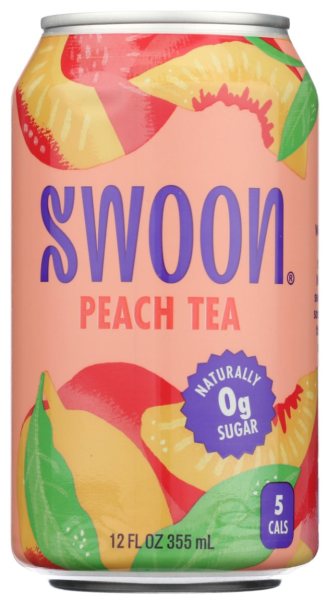 SWOON: Tea Peach Iced Zero Sugar, 12 fo