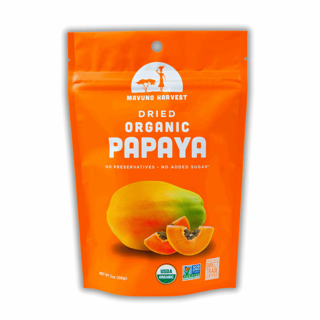 MAVUNO HARVEST: Dried Fruit Organic Papaya, 2 oz