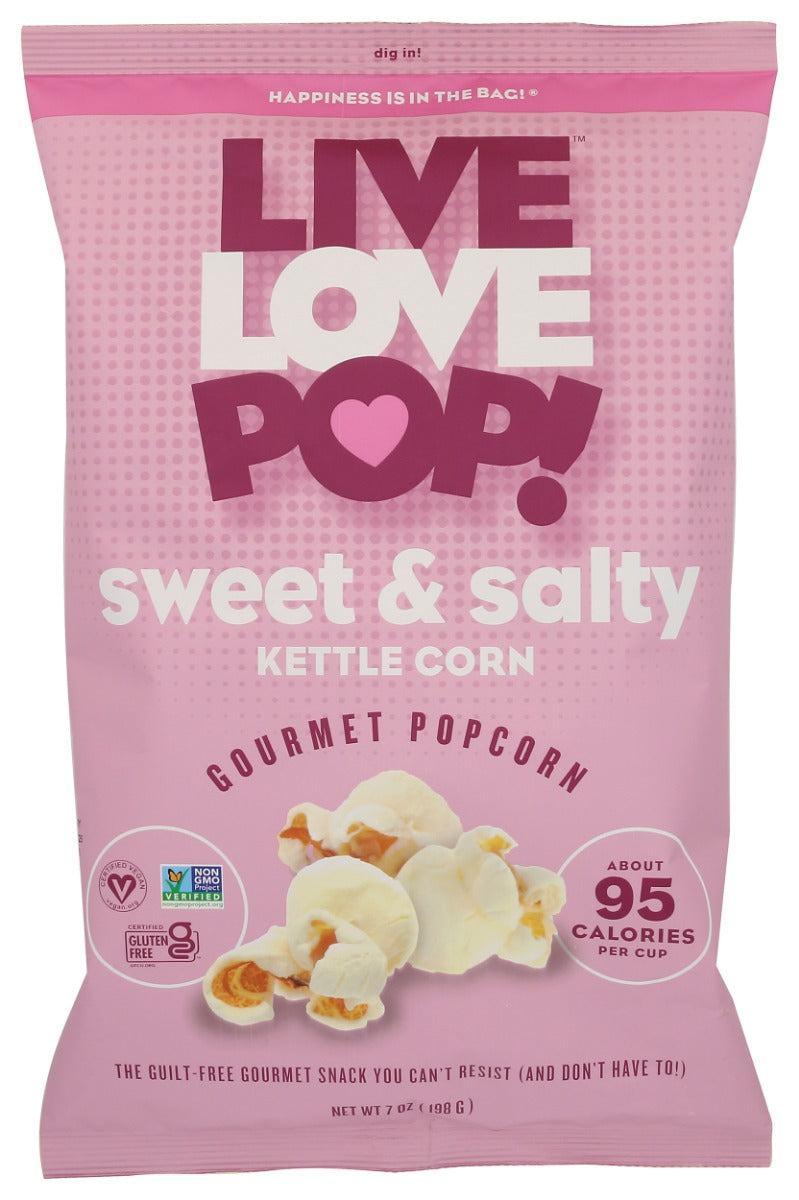LIVE LOVE POP: Popcorn Sweet and Salty Kettle Corn, 7 oz
