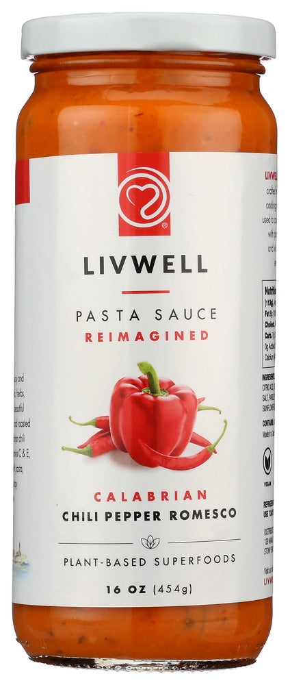 LIVWELL FOODS: Calabrian Chili Pepper Romesco Sauce, 16 oz