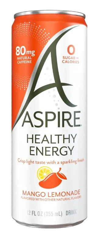 ASPIRE: Energy Drink Mango Lemonade Single, 12 fo