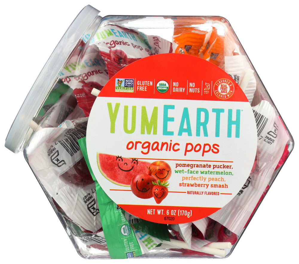 YUMMY EARTH: Organic Lollipops Personal Bin Fruit Flavors, 6 oz