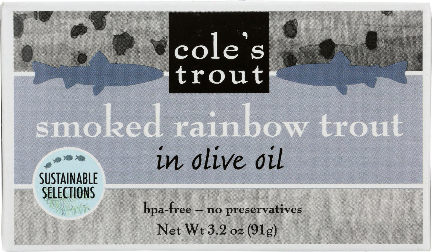 COLE'S: Trout Smoked Rainbow Trout, 3.2 oz