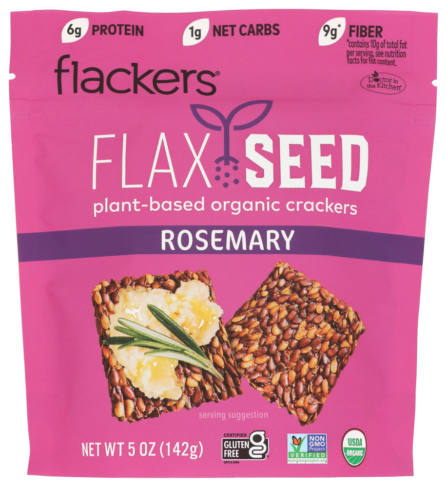 DOCTOR IN THE KITCHEN: Flackers Flax Seed Crackers Rosemary, 5 oz