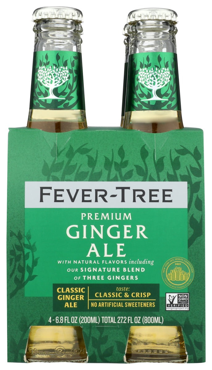 FEVER-TREE: Premium Ginger Ale 4x6.8 oz Bottles, 27.2 oz