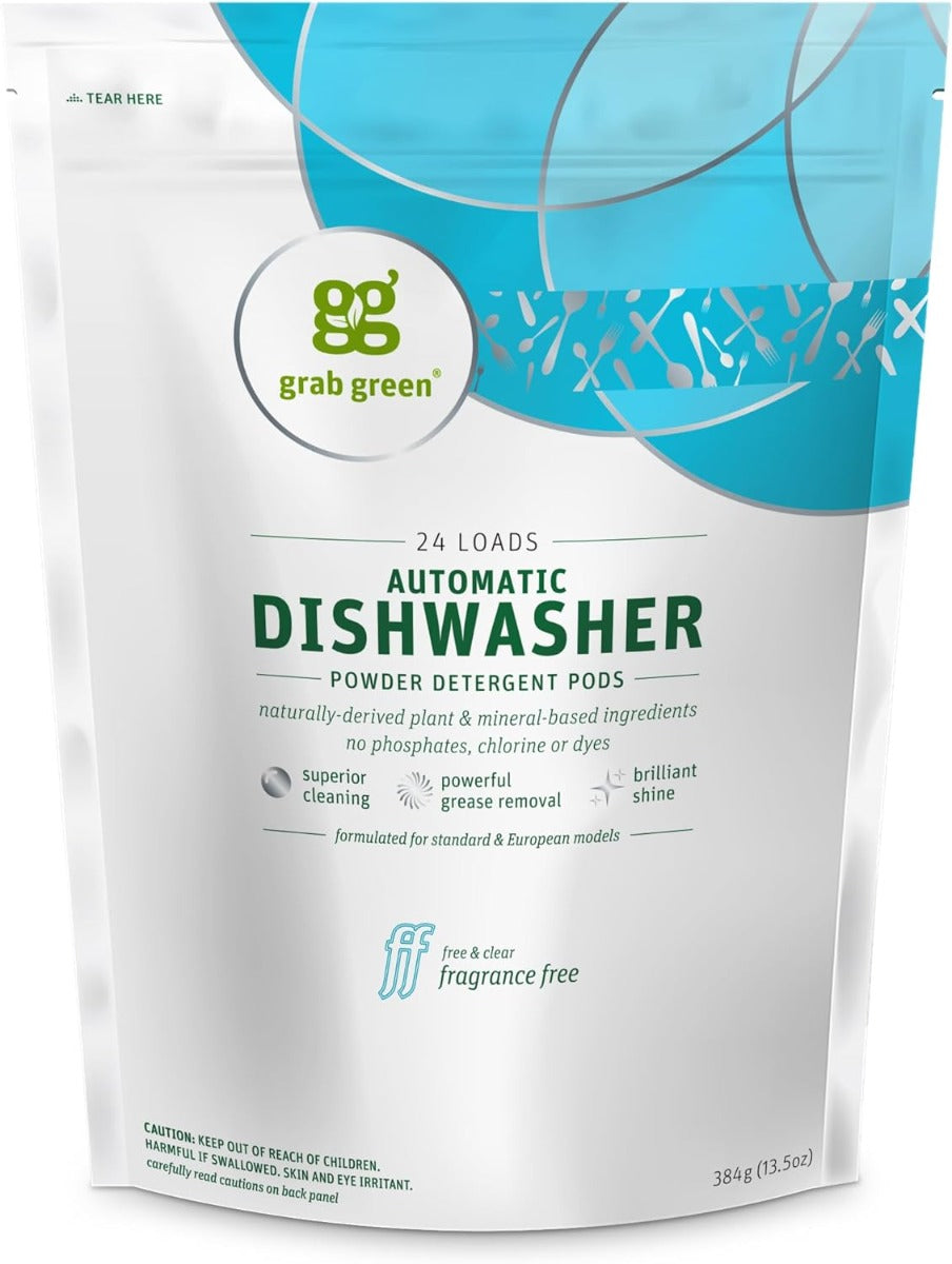 GRAB GREEN: Automatic Dishwashing Detergent Fragrance Free, 15.2 oz
