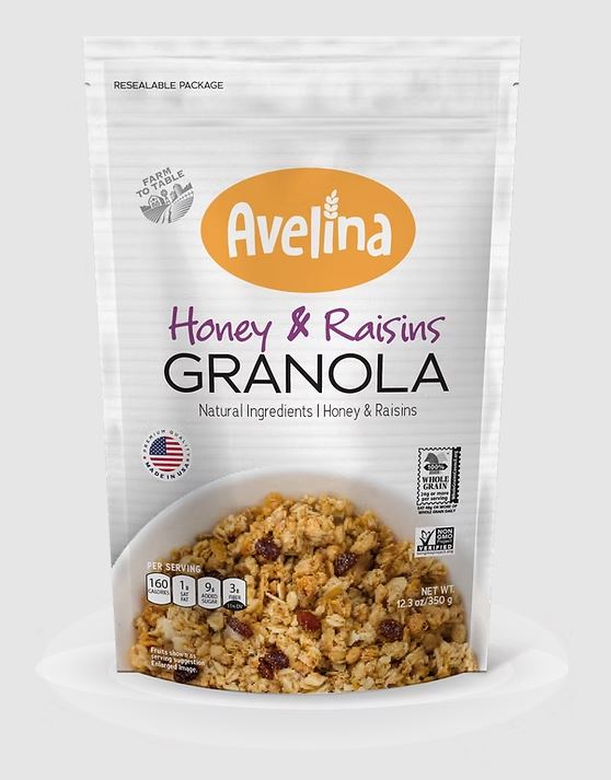 AVELINA: Honey and Raisin Granola, 12.3 oz