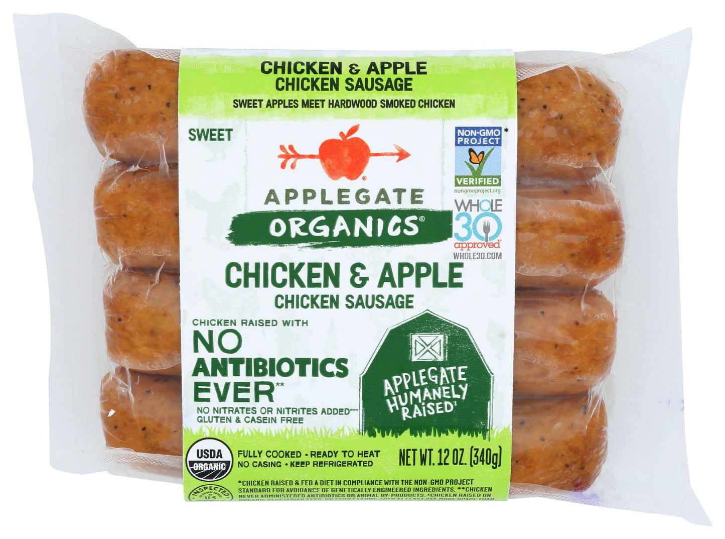 APPLEGATE: Sweet Chicken and Apple Sausage, 12 oz