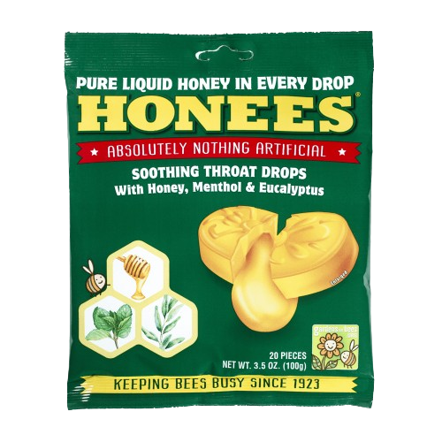 HONEES: Honey Menthol Eucalyptus Drops, 20 pc