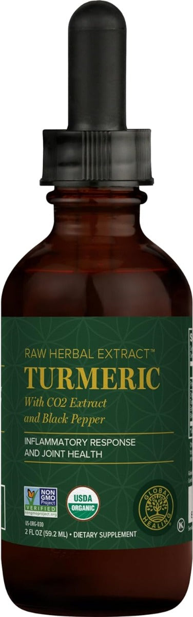 GLOBAL HEALING: Organic Liquid Turmeric, 2 fo