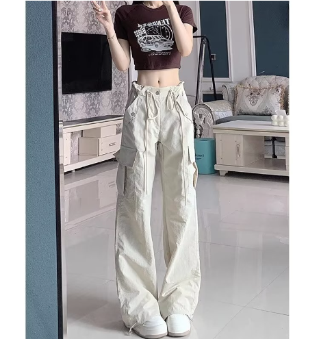 High Waist Casual Wide Leg Trousers