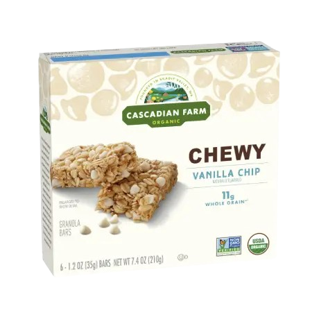 CASCADIAN FARM: Vanilla Chip Chewy Granola Bar, 7.4 oz