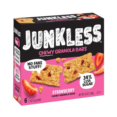 JUNKLESS: Strawberry Chewy Granola Bars, 6.6 oz