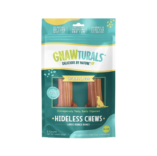 GNAWTURALS: Hideless Chews Chicken Large Dog Treat, 8.9 oz