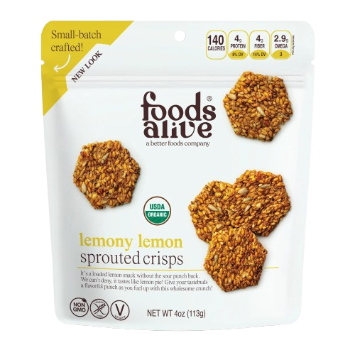 FOODS ALIVE: Lemony Lemon Organic Sprouted Crisps, 4 oz