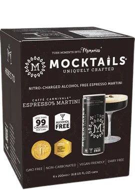MOCKTAIL ALCOHOL FREE COCKTAIL: Caffe Carnivale Espresso Martini Nitro Cans, 27.2 fo