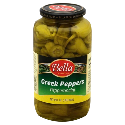 BELLA: Greek Peppers Pepperoncini, 32 oz