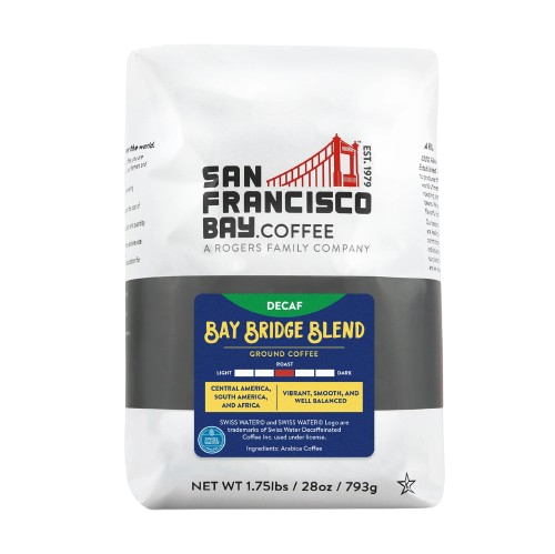 SAN FRANCISCO BAY: Decaf Bay Bridge Blend Ground Coffee, 28 oz