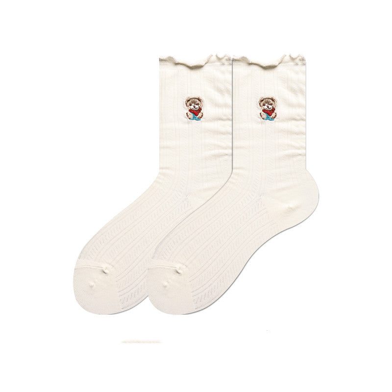 Cute Japanese Cartoon Hand-Painted Women's Socks