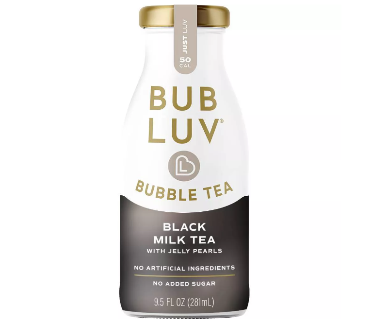 BUBLUV: Black Milk Tea Bubble Tea With Jelly Pearls, 9.5 fo