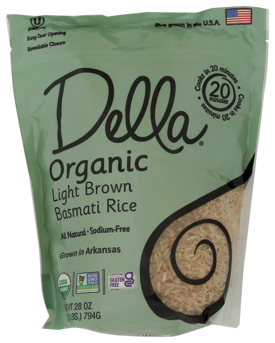 DELLA GOURMET: Organic Light Brown Basmati Rice, 28 oz