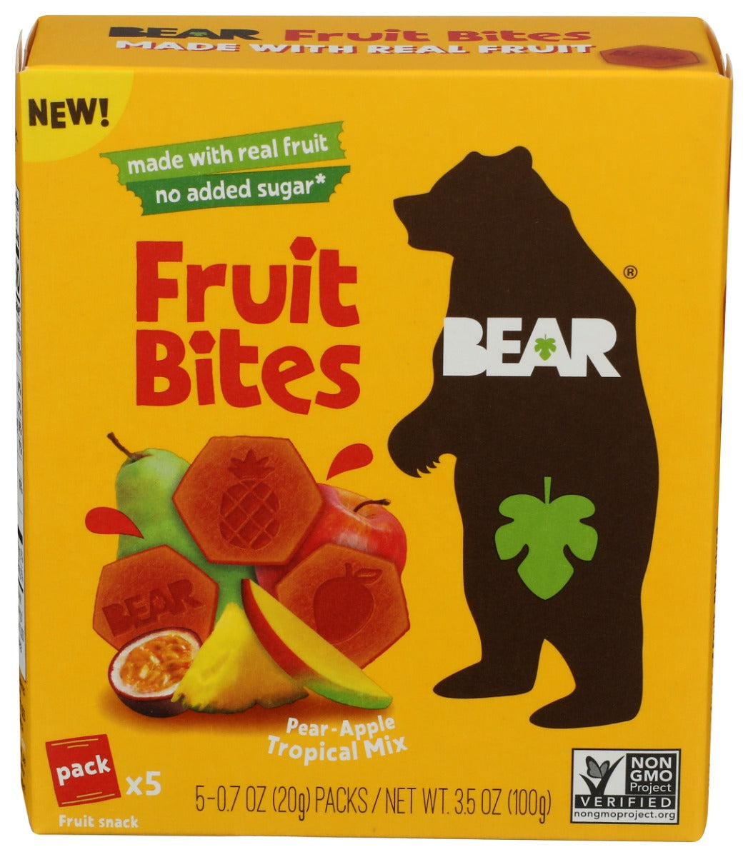 BEAR SNACKS: Pear Apple Tropical Mix Fruit Bites, 3.5 oz