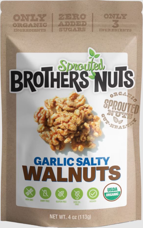 BROTHERS NUTS: Garlic Salty Walnuts, 4 oz