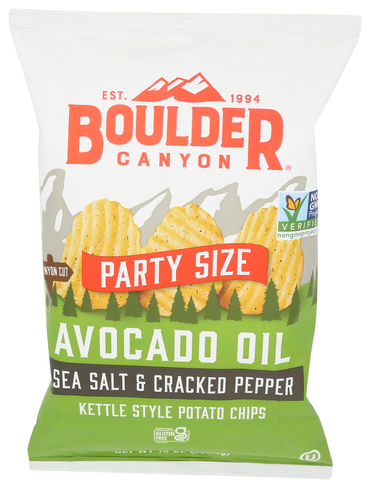 BOULDER CANYON: Avocado Oil Sea Salt and Cracked Pepper Chips, 10 oz