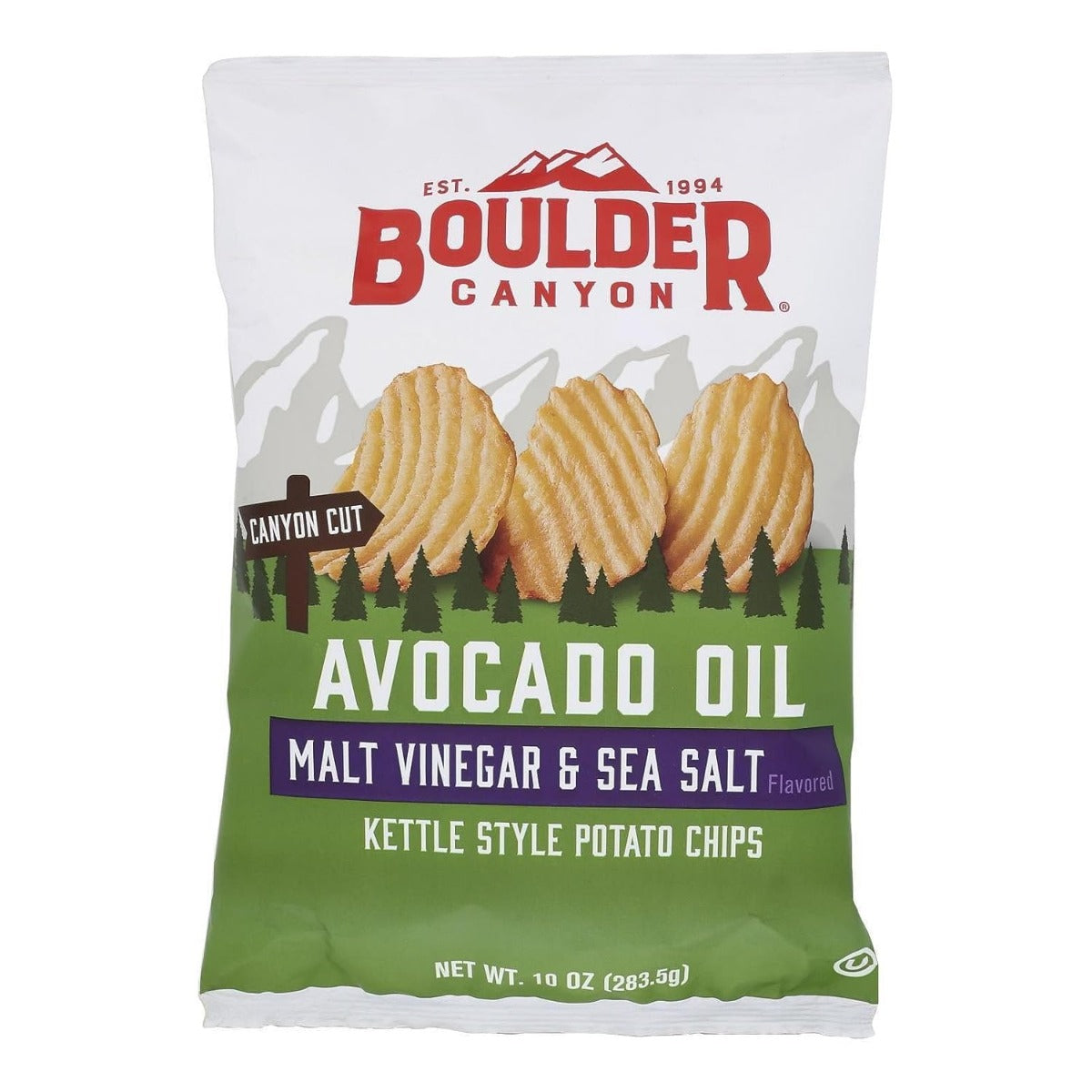 BOULDER CANYON: Avocado Oil Malt Vinegar Sea Salt Potato Chips, 10 oz
