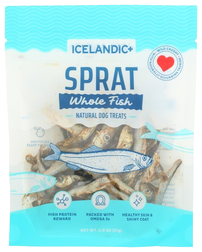 ICELANDIC PLUS: Sprat Whole Fish Dog Treats, 2 oz