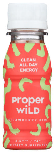PROPER WILD: Clean All Day Energy Shots Strawberry Kiwi, 2.5 fo